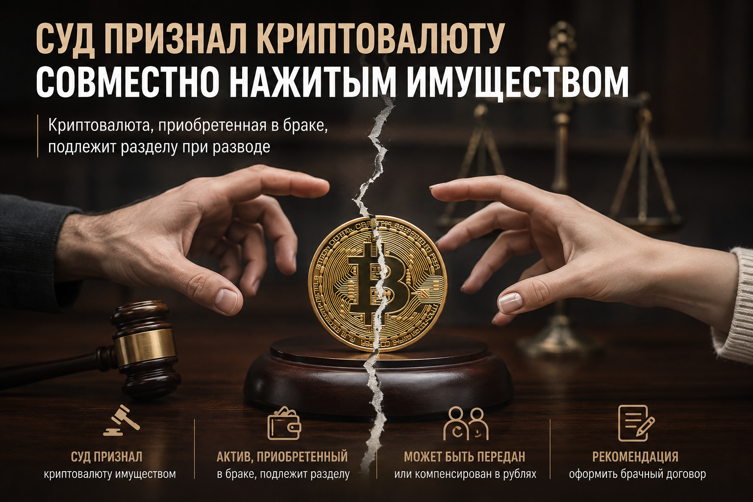 Суд признал криптовалюту совместно нажитым имуществом при разводе